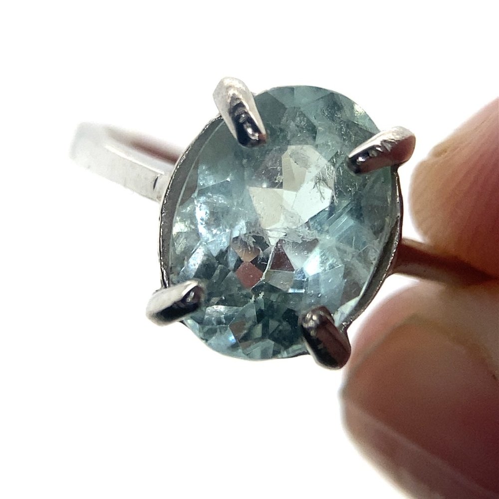 Aquamarine 2.89ct Platinum Finish Solid 925 Sterling Silver Ring